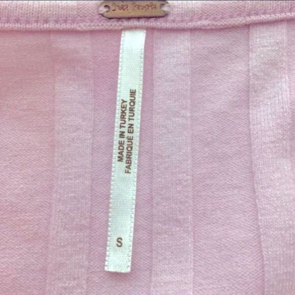 Free People Crop Sweater Cardigan Pink Size Small - Picture 8 of 8